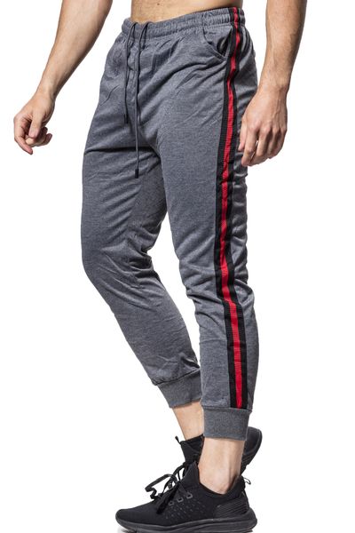 Dark Gray Pants With Sporty Stripes Jerone